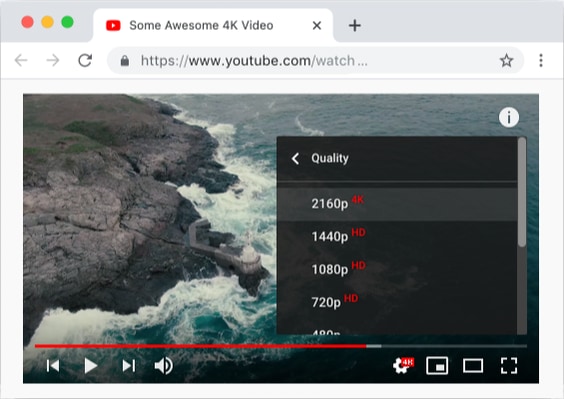 Chrome browser with YouTube
